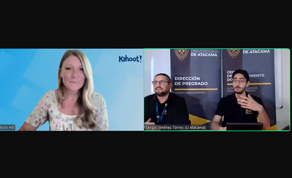 Dos pantallas seminario web internacional UDA Kahoot!